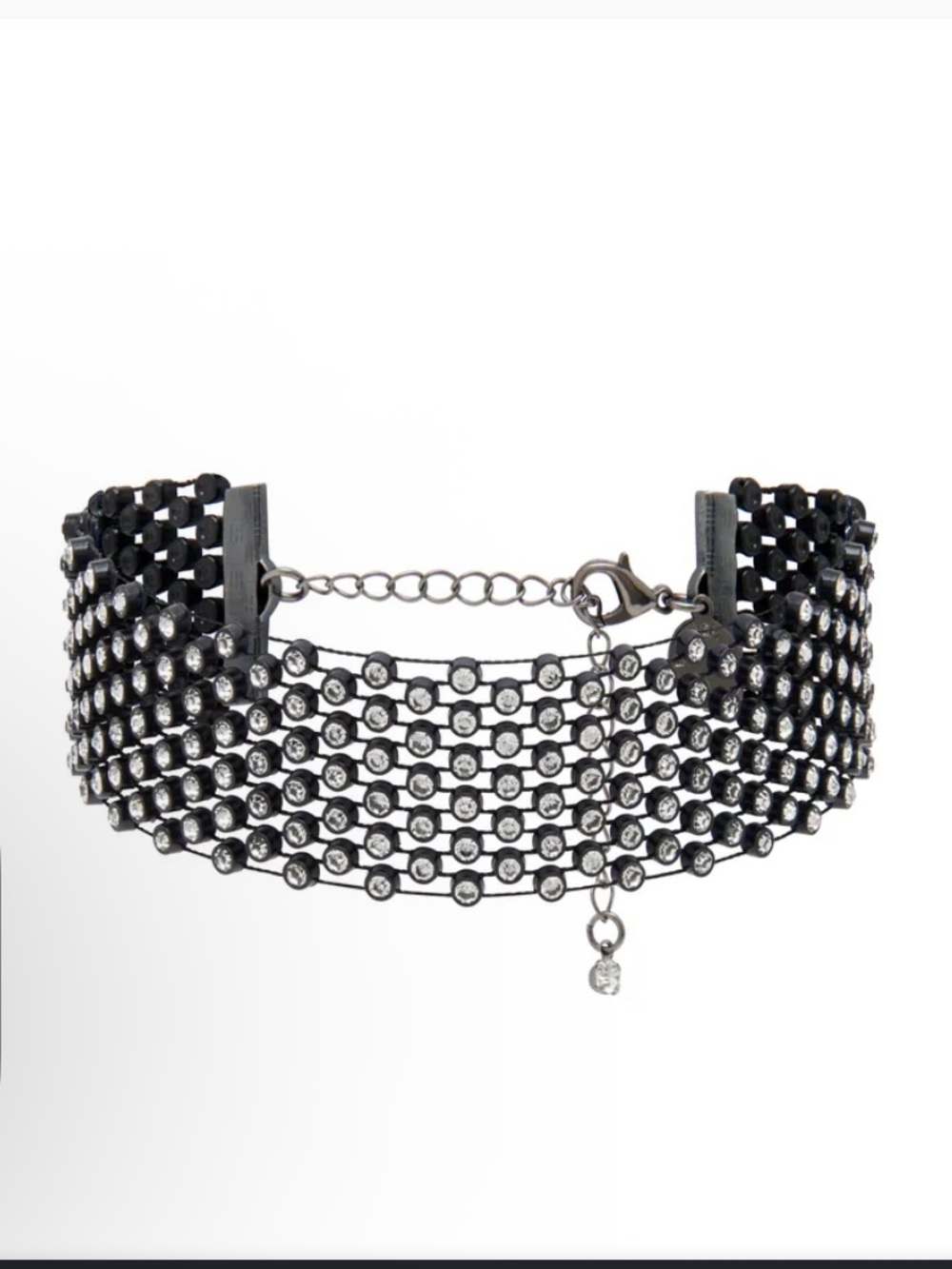 Black with rhinestones choker necklace, like new!